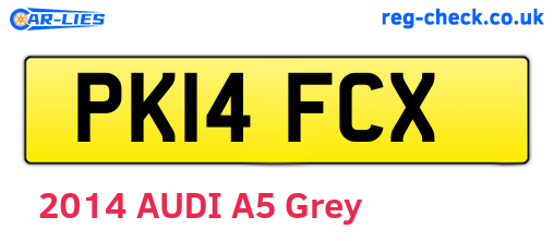 PK14FCX are the vehicle registration plates.