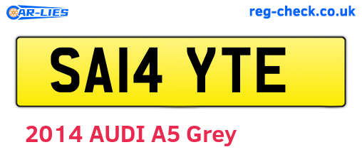 SA14YTE are the vehicle registration plates.