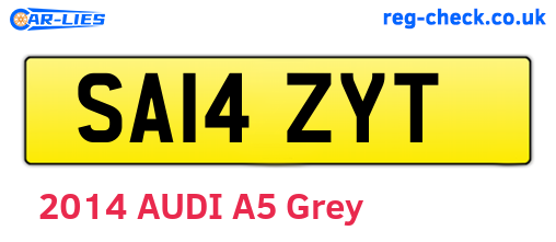 SA14ZYT are the vehicle registration plates.