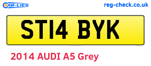 ST14BYK are the vehicle registration plates.
