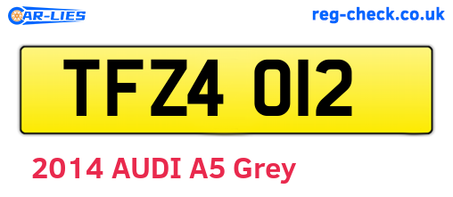 TFZ4012 are the vehicle registration plates.