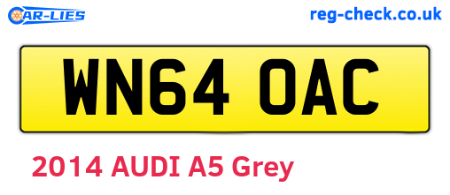 WN64OAC are the vehicle registration plates.