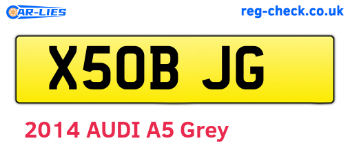 X50BJG are the vehicle registration plates.