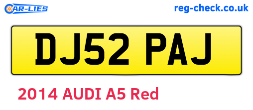 DJ52PAJ are the vehicle registration plates.