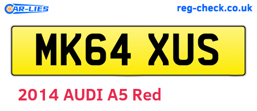 MK64XUS are the vehicle registration plates.