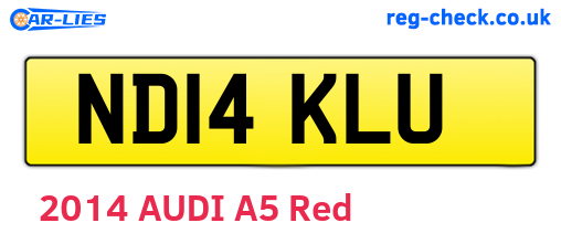 ND14KLU are the vehicle registration plates.