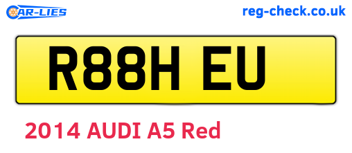 R88HEU are the vehicle registration plates.