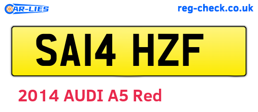 SA14HZF are the vehicle registration plates.