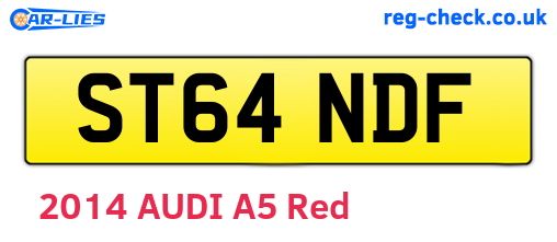 ST64NDF are the vehicle registration plates.