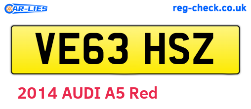 VE63HSZ are the vehicle registration plates.