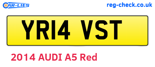 YR14VST are the vehicle registration plates.