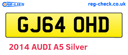 GJ64OHD are the vehicle registration plates.