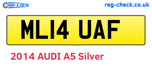 ML14UAF are the vehicle registration plates.