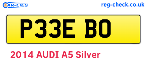 P33EBO are the vehicle registration plates.