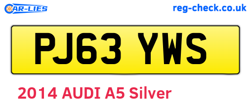 PJ63YWS are the vehicle registration plates.