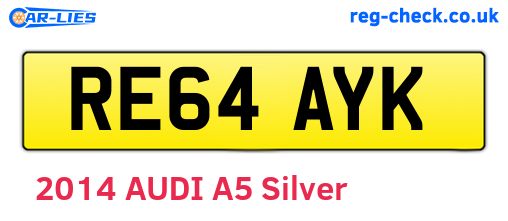 RE64AYK are the vehicle registration plates.