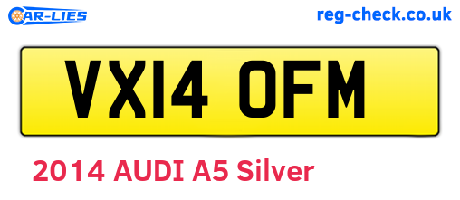 VX14OFM are the vehicle registration plates.