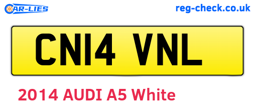 CN14VNL are the vehicle registration plates.