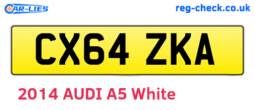 CX64ZKA are the vehicle registration plates.