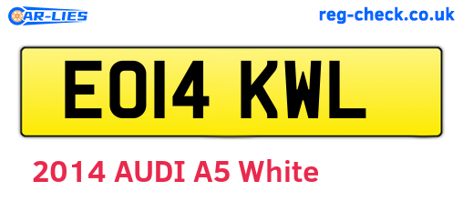 EO14KWL are the vehicle registration plates.