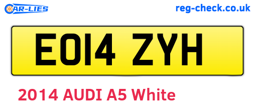 EO14ZYH are the vehicle registration plates.
