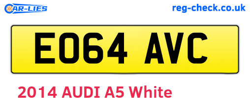 EO64AVC are the vehicle registration plates.