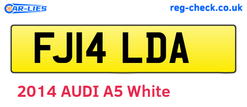FJ14LDA are the vehicle registration plates.