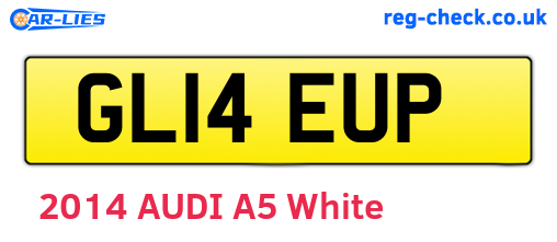 GL14EUP are the vehicle registration plates.