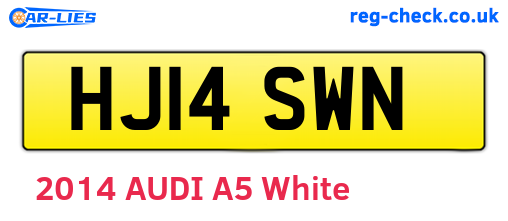 HJ14SWN are the vehicle registration plates.