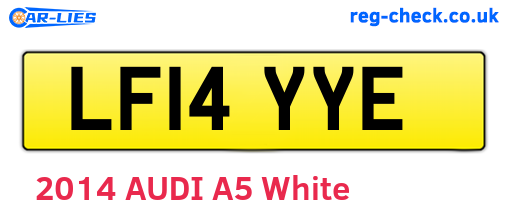 LF14YYE are the vehicle registration plates.