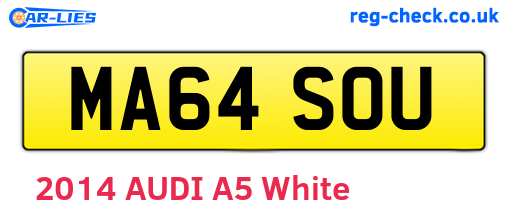 MA64SOU are the vehicle registration plates.