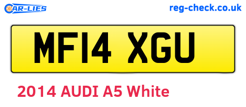 MF14XGU are the vehicle registration plates.