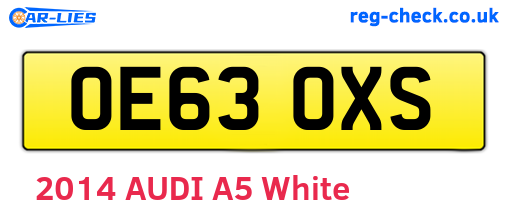 OE63OXS are the vehicle registration plates.