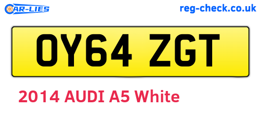 OY64ZGT are the vehicle registration plates.
