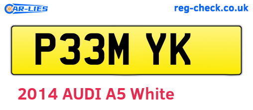P33MYK are the vehicle registration plates.