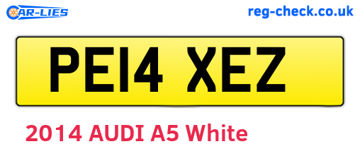PE14XEZ are the vehicle registration plates.