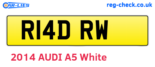 R14DRW are the vehicle registration plates.