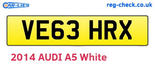 VE63HRX are the vehicle registration plates.