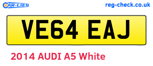 VE64EAJ are the vehicle registration plates.