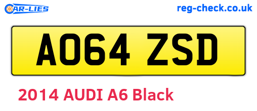 AO64ZSD are the vehicle registration plates.