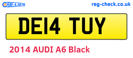 DE14TUY are the vehicle registration plates.