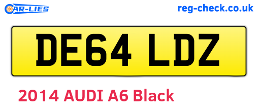 DE64LDZ are the vehicle registration plates.