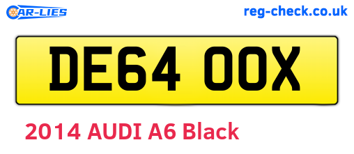 DE64OOX are the vehicle registration plates.