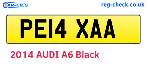 PE14XAA are the vehicle registration plates.