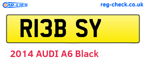 R13BSY are the vehicle registration plates.