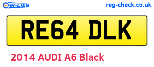 RE64DLK are the vehicle registration plates.