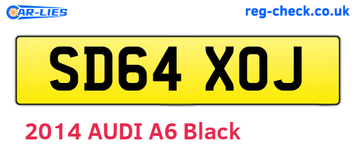 SD64XOJ are the vehicle registration plates.