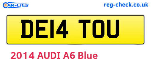 DE14TOU are the vehicle registration plates.