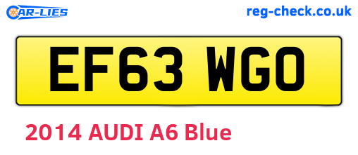 EF63WGO are the vehicle registration plates.