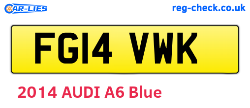 FG14VWK are the vehicle registration plates.